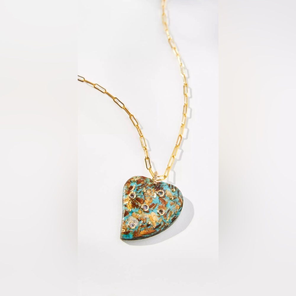 SOLD Agate Heart Pendant Necklace